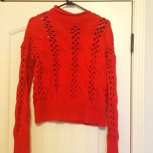 Crop Red Sweater,  Express,  Large